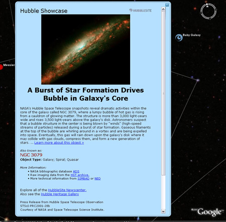 Lancement de � Sky � dans Google Earth