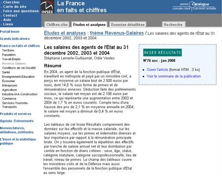 Salaire de la fonction publique
