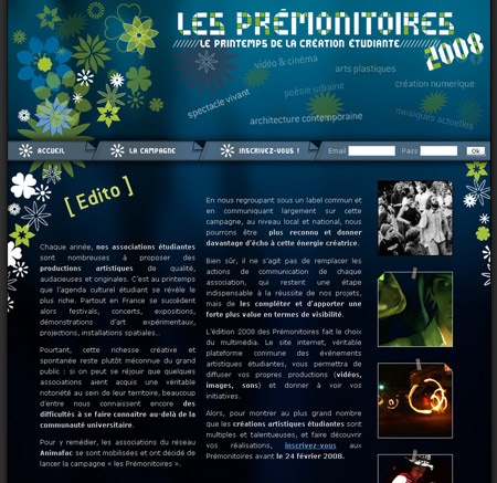 Les initiatives artistiques : L'�dition 2008 des Pr�monitoires, Une voie exemplaire d'ouverture du monde �tudiant sur la cit�