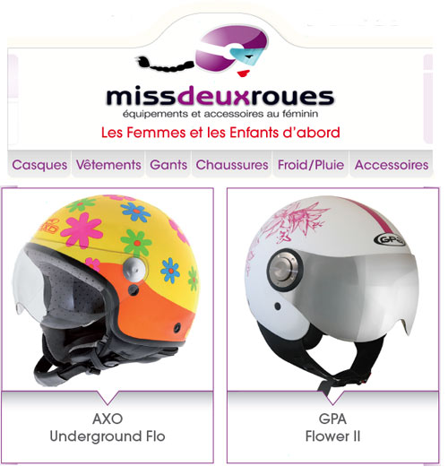 Miss Deux Roues : l'équipement et des accessoires féminins des deux roues
