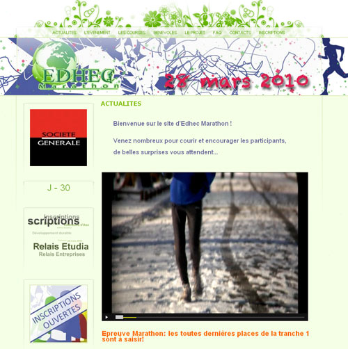 L'association EDHEC Marathon organise une journée sportive le 28 mars 2010 à Villeneuve d'Ascq