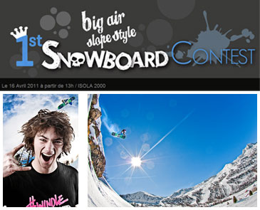 1st Snowboard Contest : big air slope style à Isola 2000