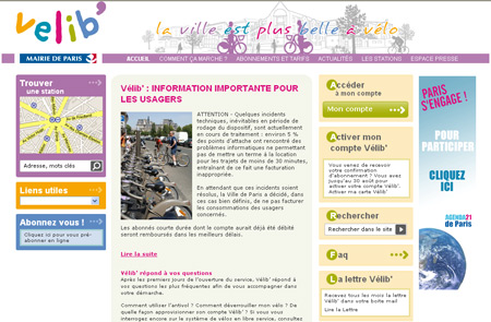 V�lib � Paris  : plus de deux millions de locations en 39 jours