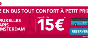 Super bon plan voyage étudiant: Partez en bus tout confort Paris/Bruxelles - Lyon/Paris - Lille/Amsterdam à partir de 15€ !